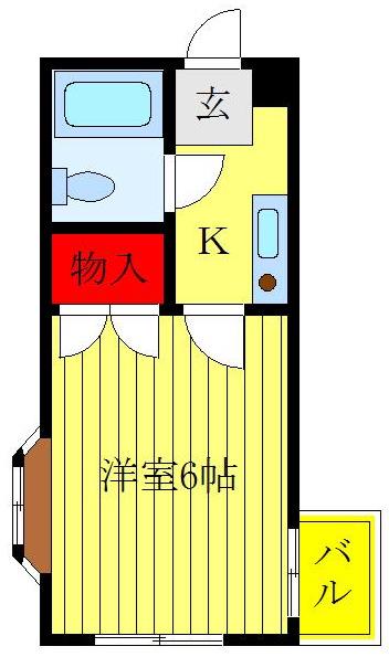 シェーンハイトIII(1K/2階)の間取り写真