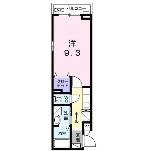 アロッジオ指月(1K/2階)の間取り写真