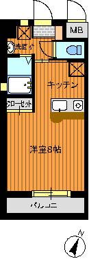 アーバンヒルズ皆実(1K/5階)の間取り写真