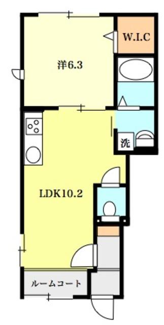 HAPPY GARDEN(1LDK/1階)の間取り写真