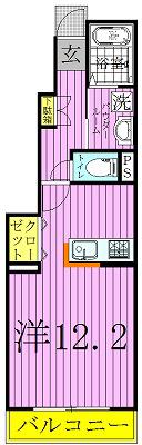 ディアコート(ワンルーム/1階)の間取り写真