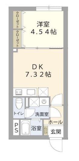 RESPECT RESIDENCE南台(1DK/4階)の間取り写真