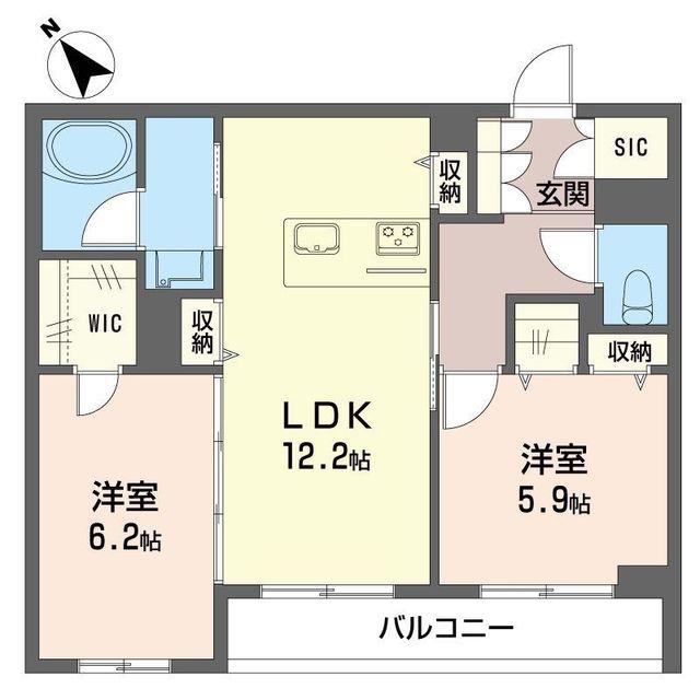 凜香III(2LDK/1階)の間取り写真