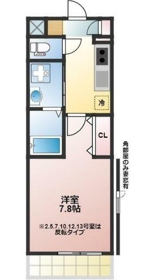 ヴァンヴェール オマージュ(1K/1階)の間取り写真