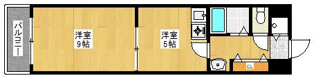 グリーンプラザ瓦町(1DK/10階)の間取り写真