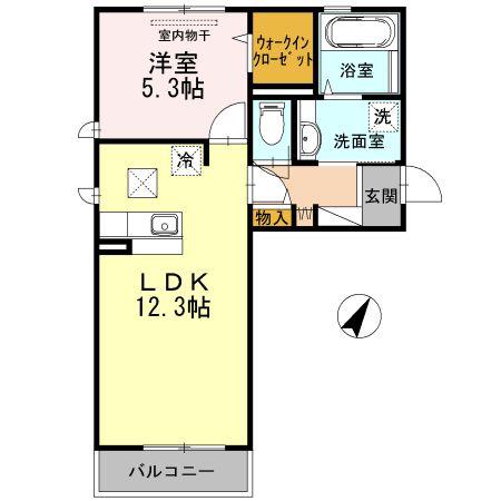 DEAR COURT T・K(1LDK/1階)の間取り写真