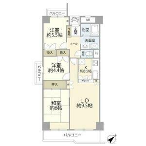 ソフィア稲毛2号棟(3LDK/7階)の間取り写真