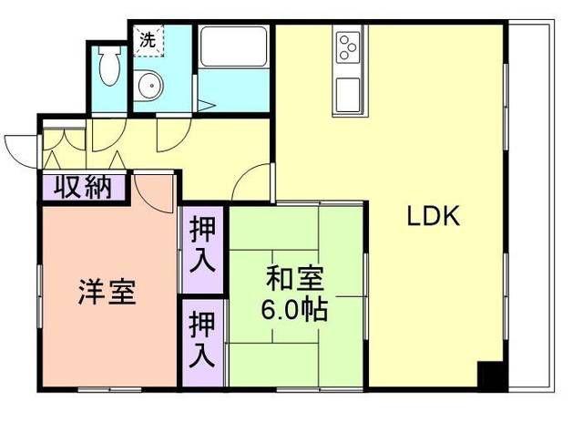 IVY-SQUARE(2LDK/1階)の間取り写真