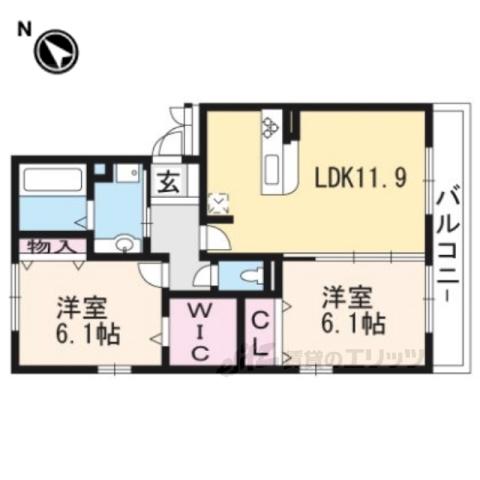 セジュールクオン(2LDK/3階)の間取り写真
