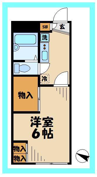レオパレスグローリア(1K/2階)の間取り写真