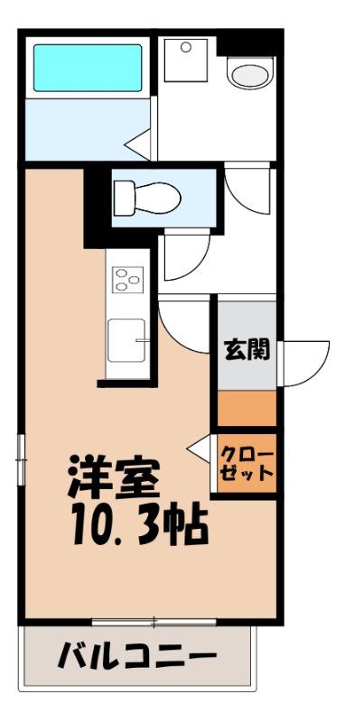 アペルタ(ワンルーム/1階)の間取り写真