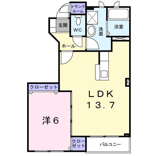 ジュエリーグラン(1LDK/1階)の間取り写真
