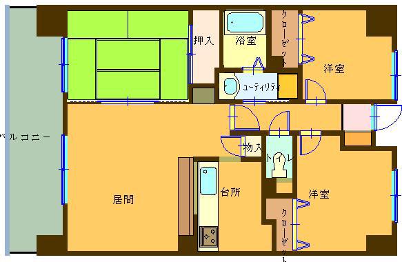 ローヤルシティ西尾久(3LDK/5階)の間取り写真
