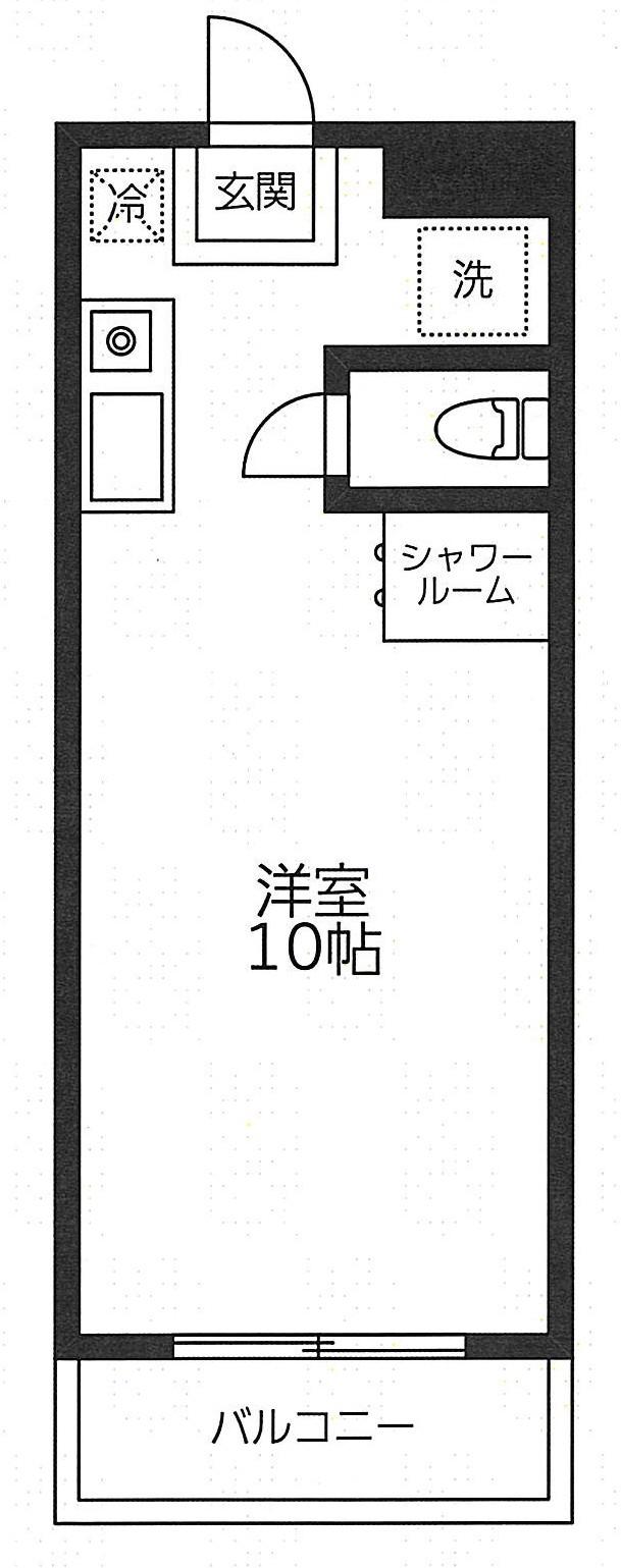 プリンセス鴨田(1K/3階)の間取り写真