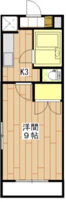 グランパレVI(1K/2階)の間取り写真