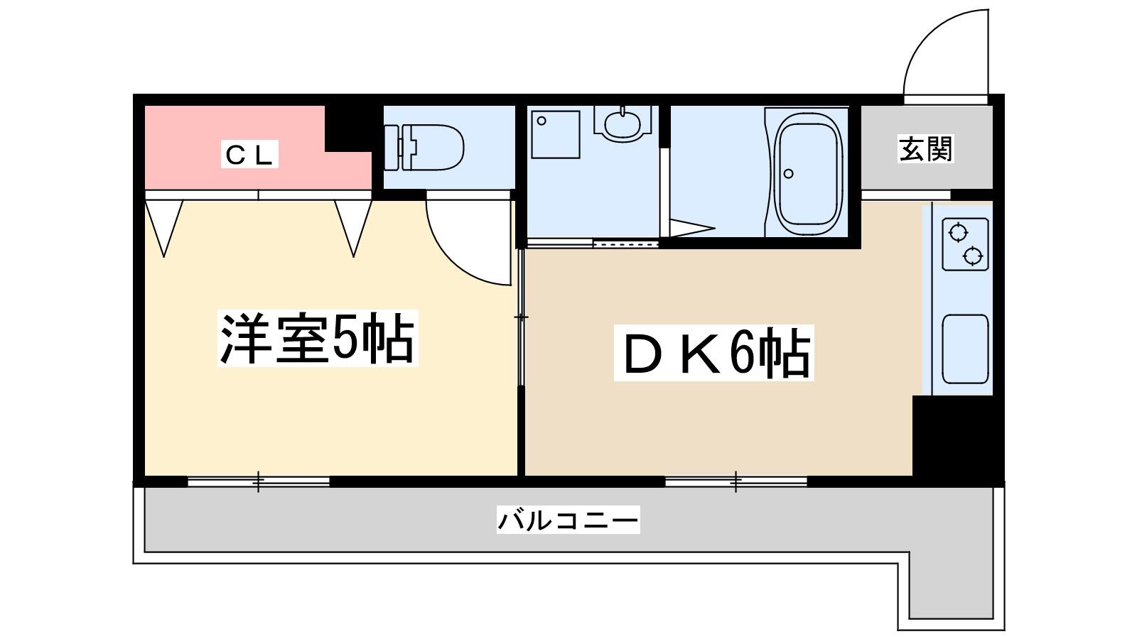 ローズコーポ新大阪第2(1DK/7階)の間取り写真