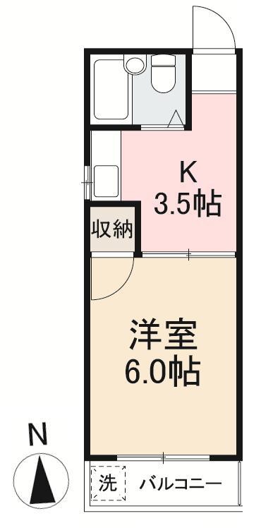 メゾンドつばき(1K/2階)の間取り写真