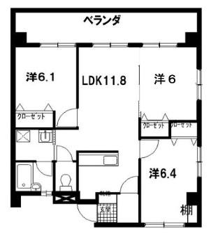 オアシスCOCO(3LDK/2階)の間取り写真