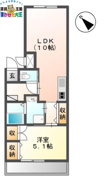 NKマンション(1LDK/1階)の間取り写真