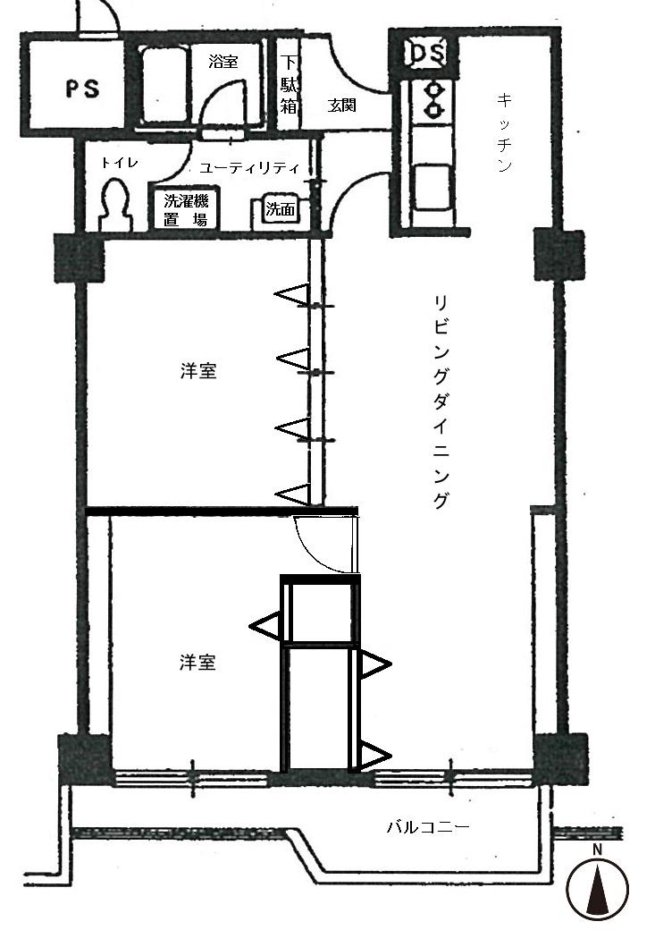 平岸パークマンション(2LDK/2階)の間取り写真
