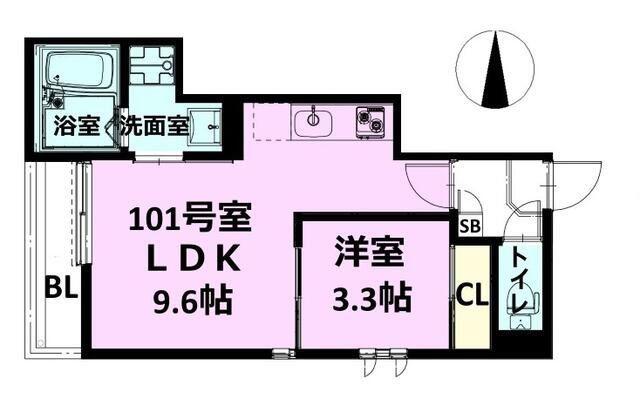 GRANDTIC 大宮 ノース(1LDK/1階)の間取り写真