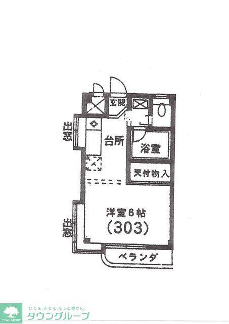 シャトー東武新善(ワンルーム/3階)の間取り写真