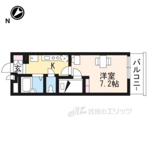 レオパレスブレッシングⅡ(1K/2階)の間取り写真