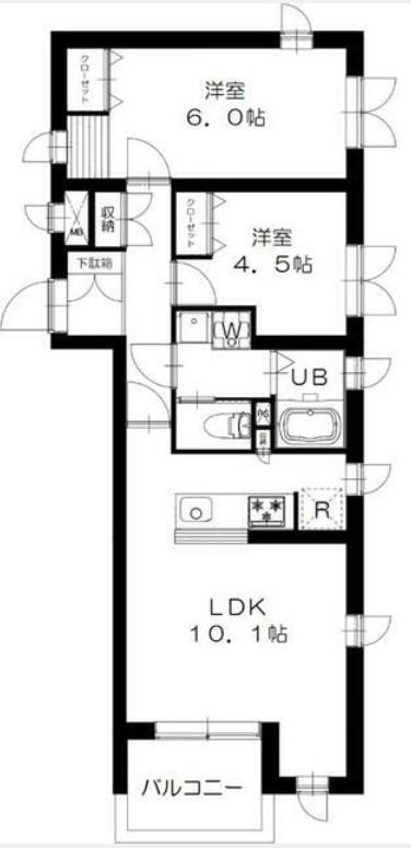 パークサイド88(2LDK/2階)の間取り写真