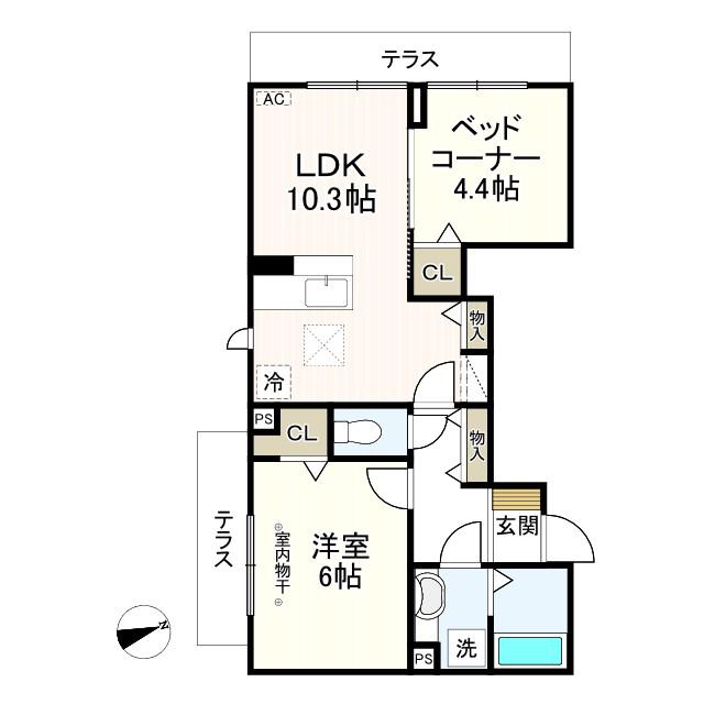コンソラータ(2LDK/1階)の間取り写真