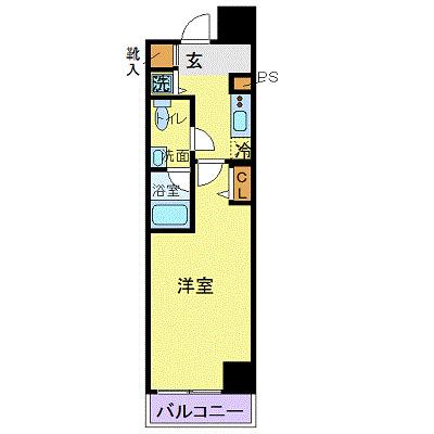 カスタリア蔵前(1K/6階)の間取り写真