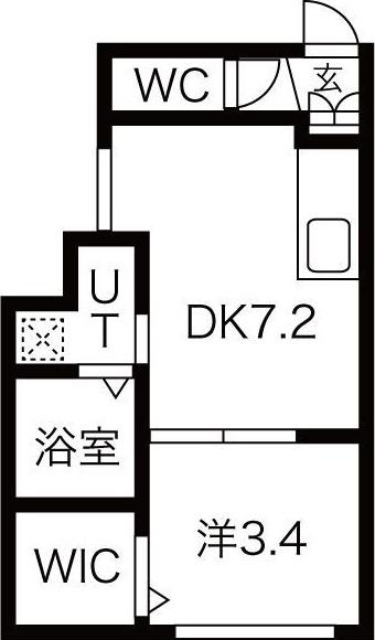 FORTUNA琴似(1DK/2階)の間取り写真