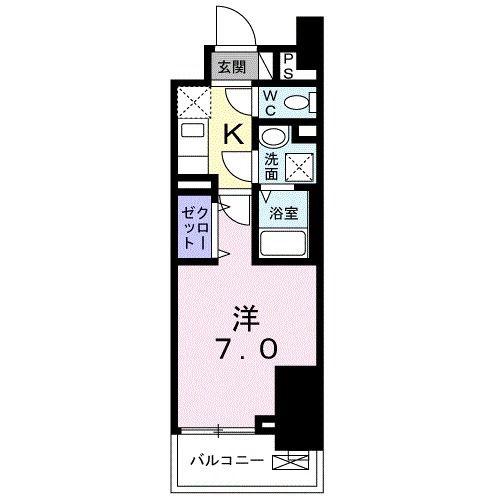 ジョリ シャルマン(1K/8階)の間取り写真