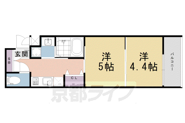 MJC京都梅小路(2K/1階)の間取り写真