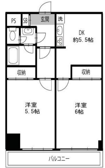 関口ビルAD(2DK/3階)の間取り写真