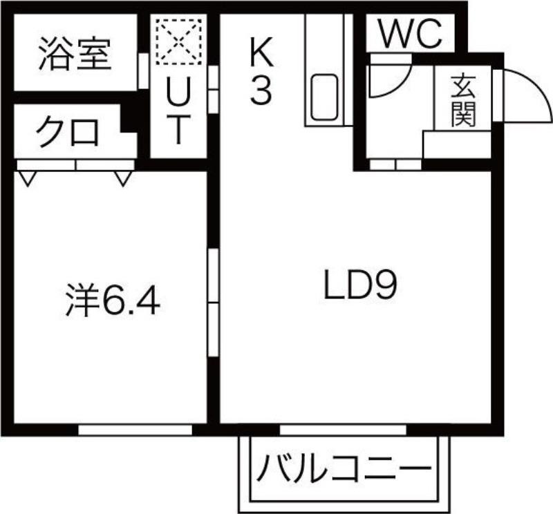 プレミエール平岸26(1LDK/2階)の間取り写真