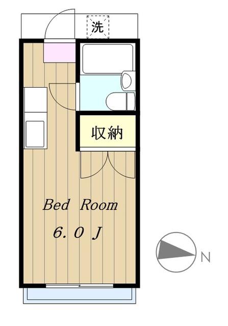 エミーテラス(1K/1階)の間取り写真