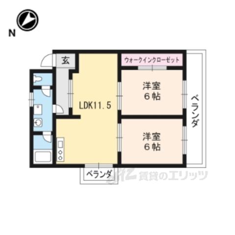 サンコーポ(2LDK/1階)の間取り写真