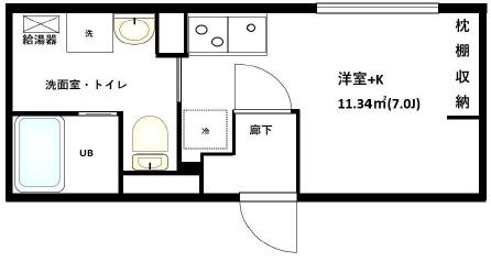 COCOCUBE大森(ワンルーム/1階)の間取り写真