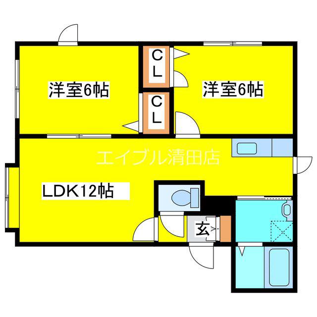 サンフォーレスト(2LDK/1階)の間取り写真