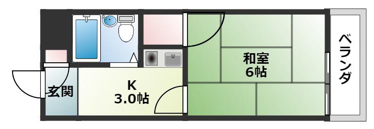 山脇ビル(1K/3階)の間取り写真