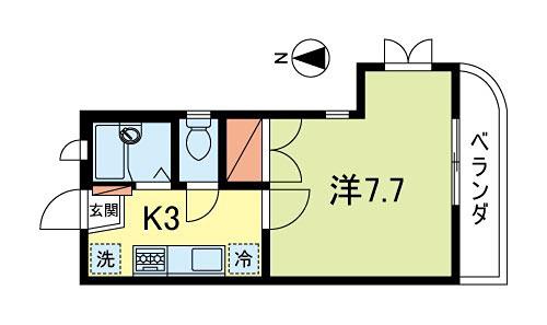 わいえむガーデン(1K/2階)の間取り写真