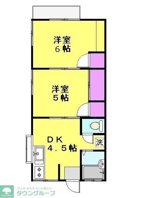 すまいる八千代(2DK/2階)の間取り写真