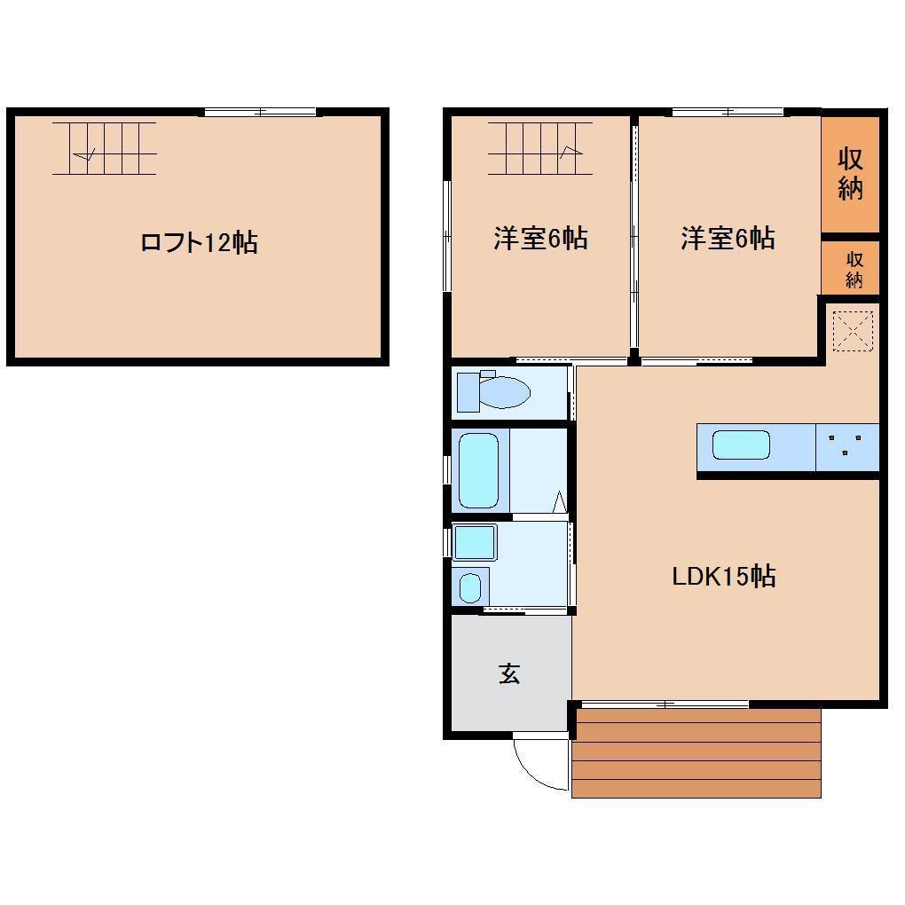 シャノワール(2LDK/1階)の間取り写真