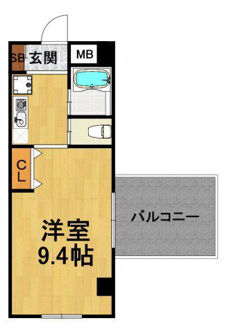 エトール夙川8(1K/2階)の間取り写真