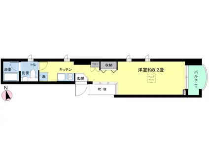 プティシャトー合田(1K/3階)の間取り写真