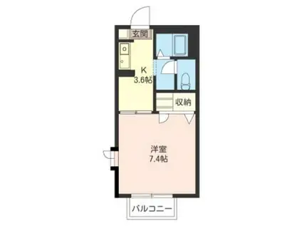 グリュック2000(1K/2階)の間取り写真