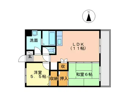 サンガーデン(2LDK/3階)の間取り写真