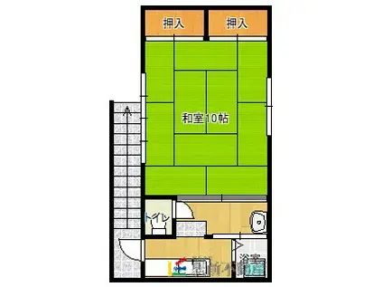 川登Kアパート(1K/2階)の間取り写真