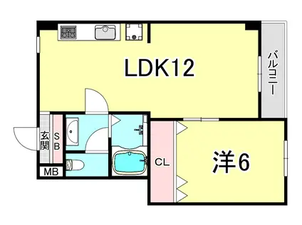 RITZ舞子坂II(1LDK/3階)の間取り写真