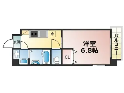 ERCITY`S御影塚町(1K/3階)の間取り写真